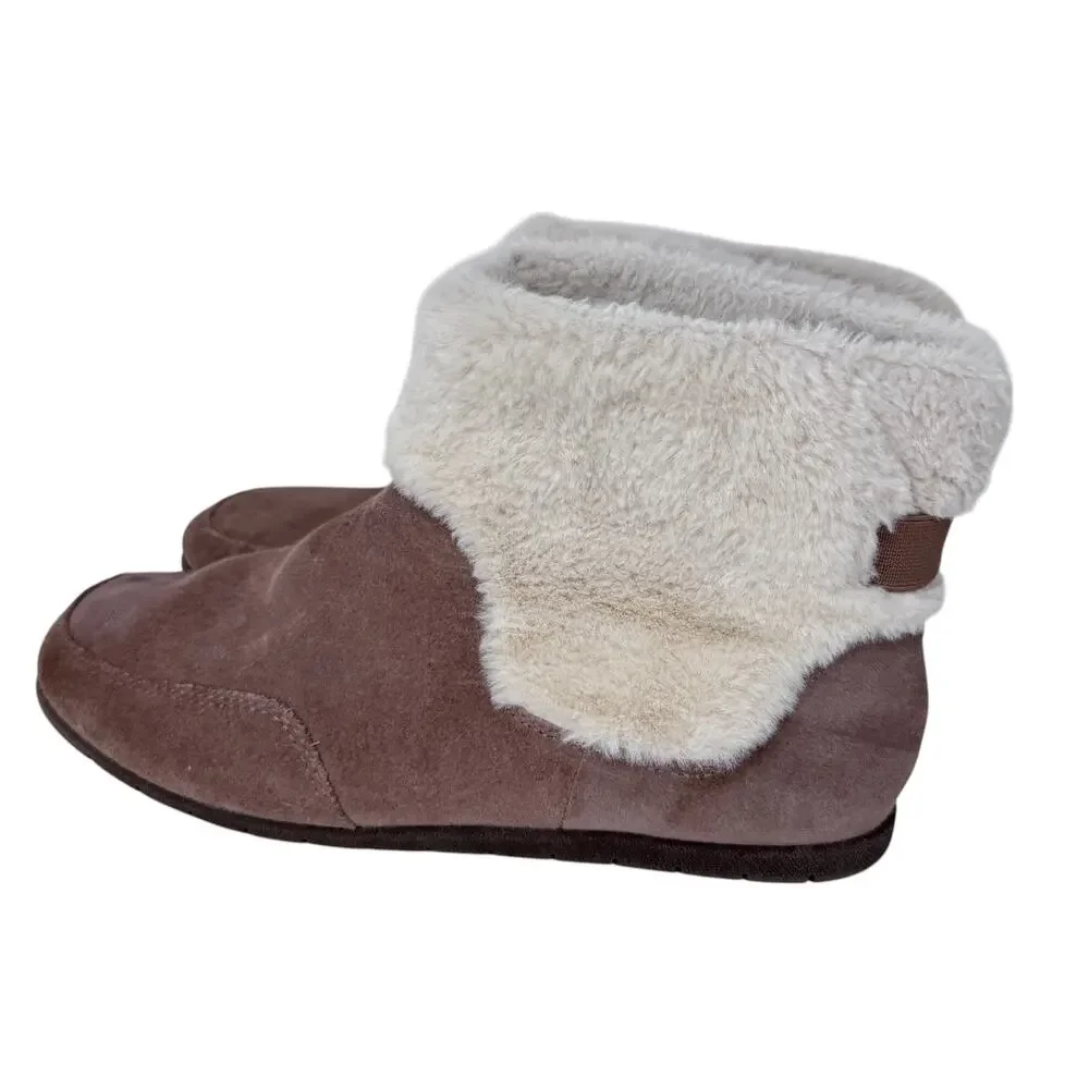 Vionic‎ Divine Maizie Supportive Slipper Boot Womens US 8 Brown Rubber Sole
